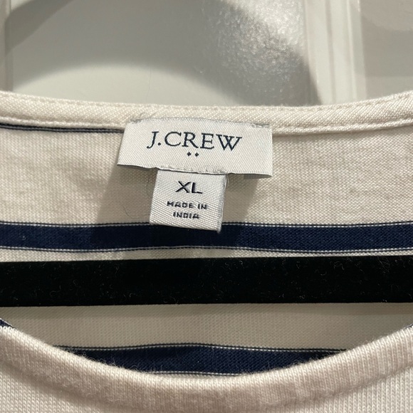 NWOT, JCREW Factory Blue and Cream Striped Long Sleeve dress, Size XL - Picture 4 of 5